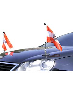  Paar  magnetisch haftender Autofahnen-Ständer Diplomat-1.30 Österreich mit Dienst-Wappen 